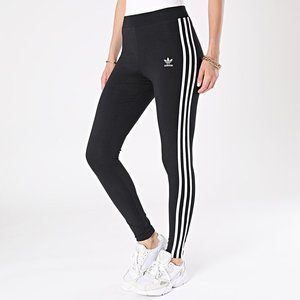 Adidas 3-Stripes Women’s Black Tights Pants Athletic Fitness Sports Bottom #426
